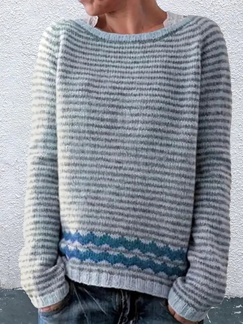 Camel - Stribet sweater